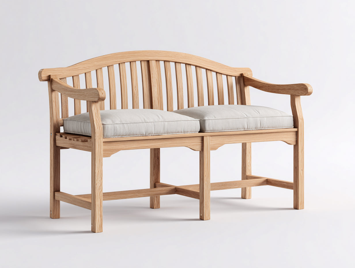 Bancos de jardín de madera efecto roble 136x57x89 cm - natural - diseño clásico para exterior