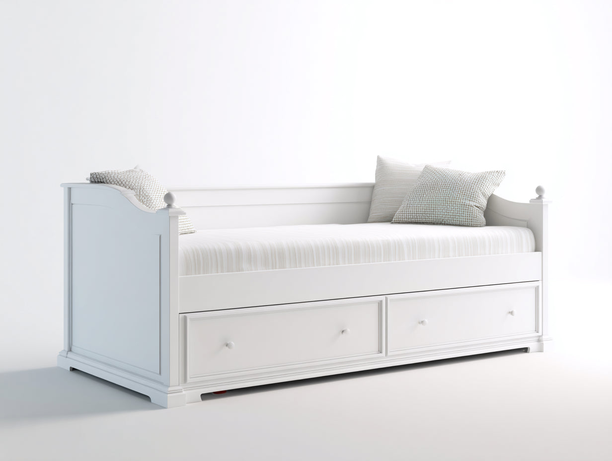 Sofás cama madera 215x90x88 cm blanco para salón - diseño clásico con almacenamiento