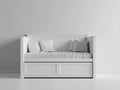 Sofás cama de madera 195x90x88 cm - blanco - estilo clásico con almacenaje