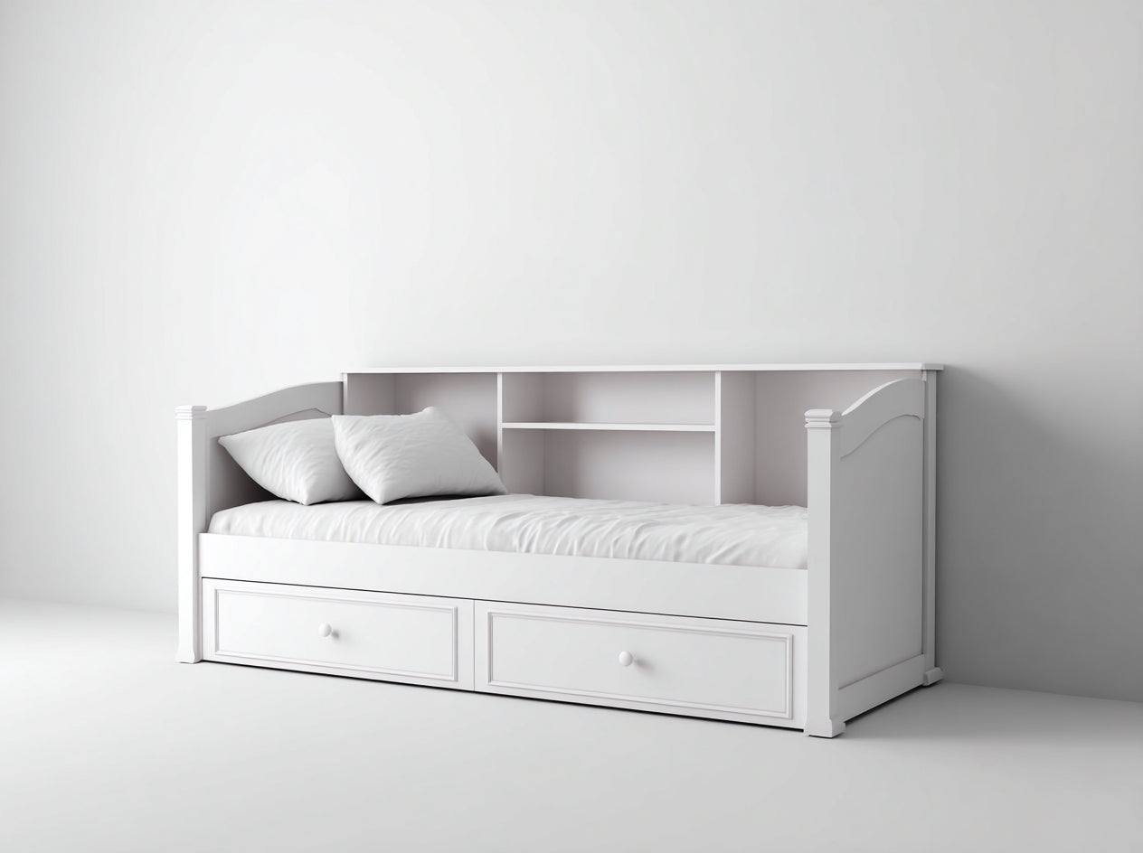Sofás cama madera 210x92x90 cm blanco para salón - diseño con cajones