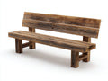 Bancos de jardín de madera 160x55x82 cm - marrón - estilo rústico con respaldo