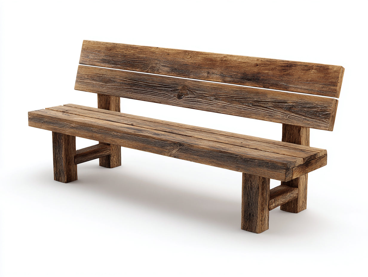 Bancos de jardín de madera 160x55x82 cm - marrón - estilo rústico con respaldo