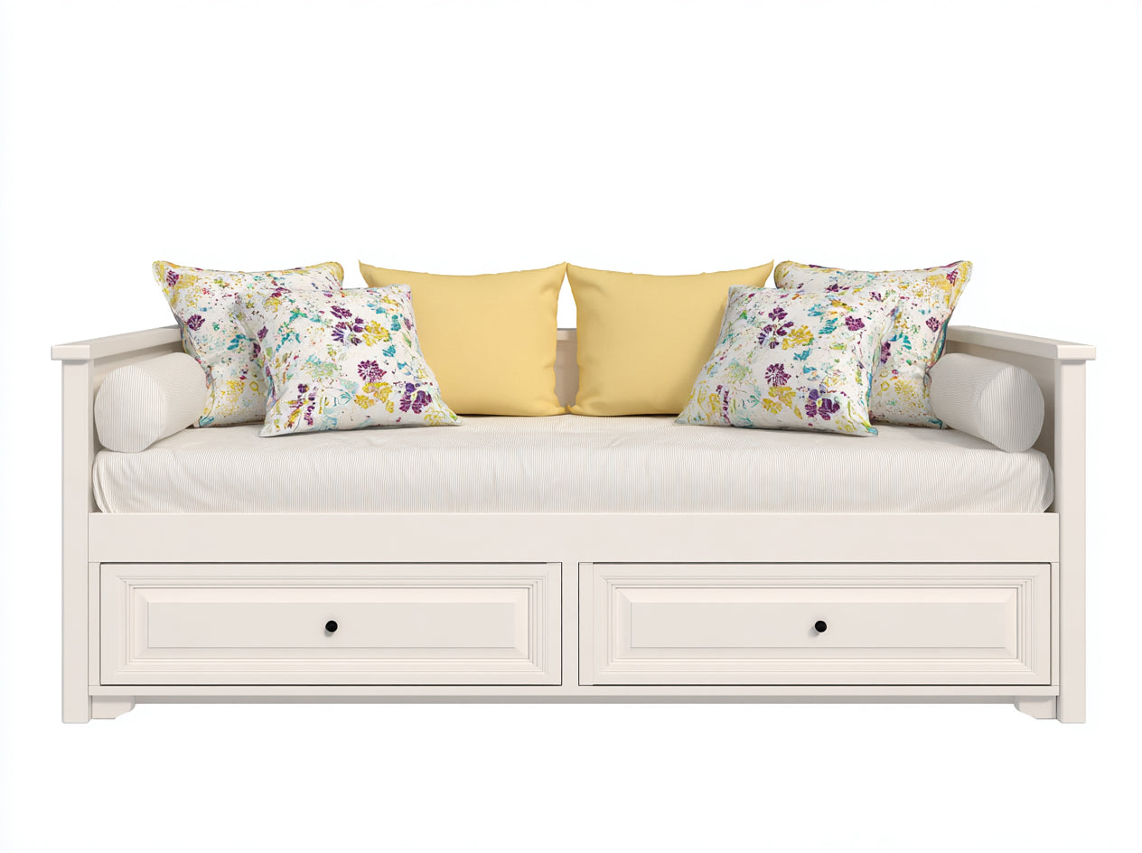 Sofás cama madera 220x92x88 cm blanco para salón - diseño clásico con almacenamiento inferior
