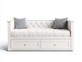Sofás cama de madera y tela 200x90x88 cm - blanco - estilo clásico con cajones