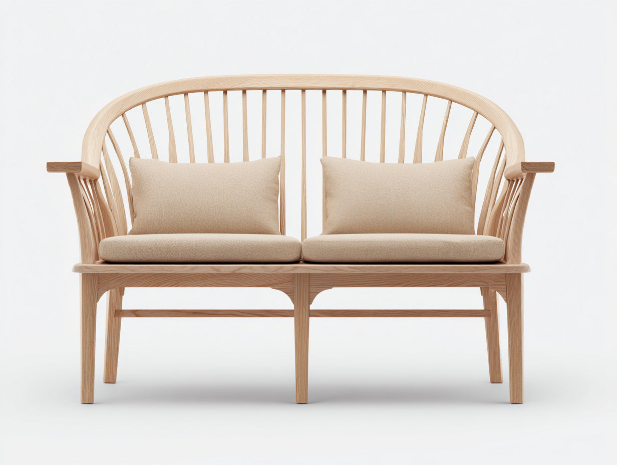 Bancos de jardín madera 145x62x92 cm natural para jardín - diseño curvo con reposabrazos