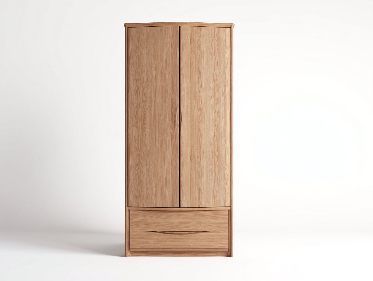 Armarios de madera efecto roble 86x44x182 cm - natural - diseño moderno para dormitorio