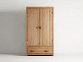 Armarios de madera 100x50x180 cm - natural - estilo rústico con cajón inferior