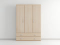 Armarios de madera 120x50x180 cm - beige - estilo moderno con 2 cajones inferiores