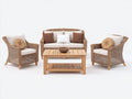 Sofás de exterior de ratán sintético 190x70x82 cm - marrón - diseño natural para jardín