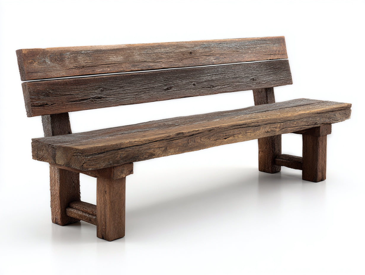 Bancos de jardín de madera rústica 150x55x82 cm - marrón - diseño tradicional para exterior