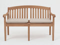 Bancos de jardín de madera efecto teca 130x56x88 cm - natural - diseño clásico para exterior