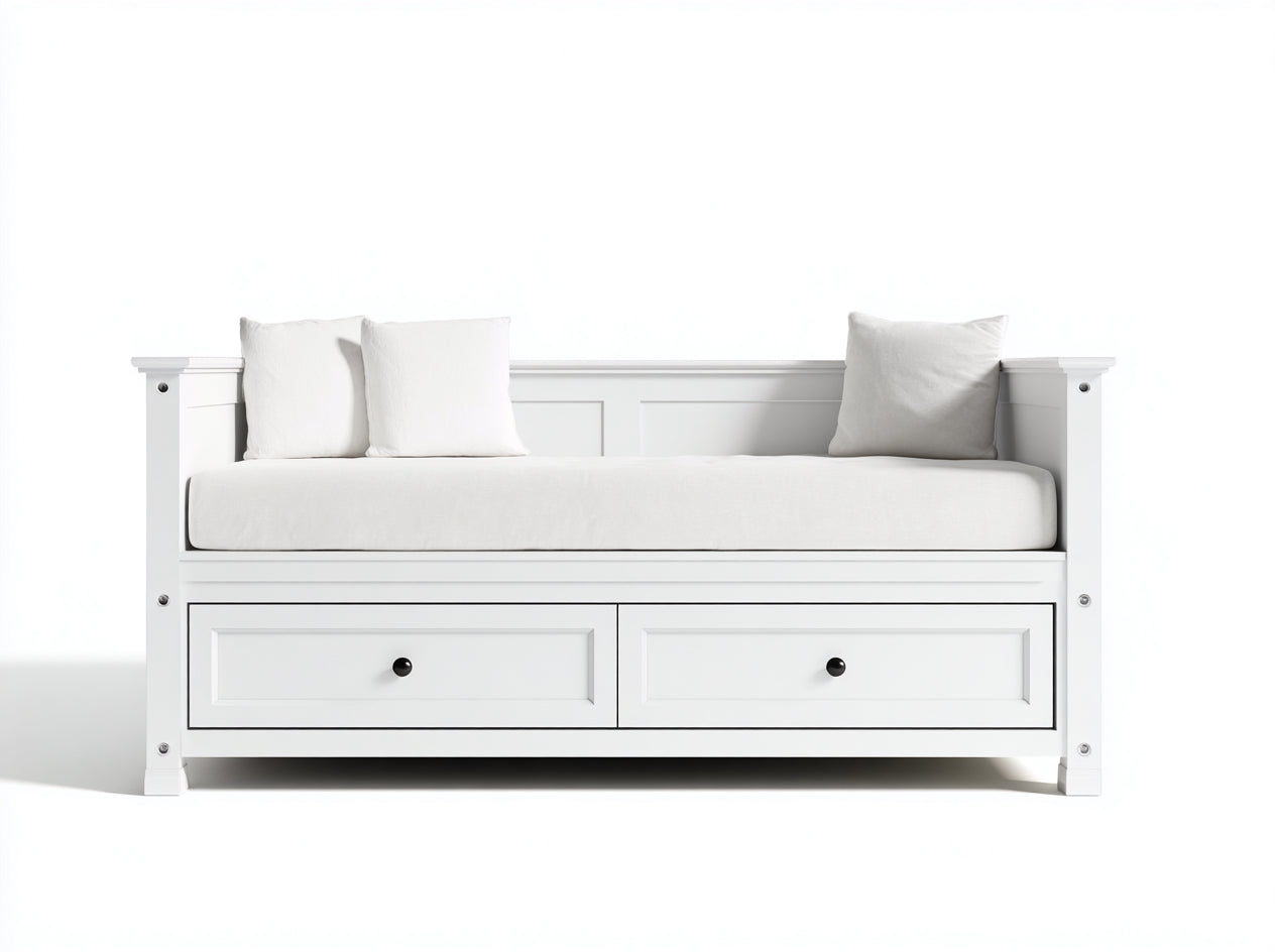 Sofás cama de madera 204x92x83 cm - blanco - diseño clásico para dormitorio