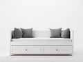 Sofás cama de madera 203x93x84 cm - blanco - diseño funcional para dormitorio