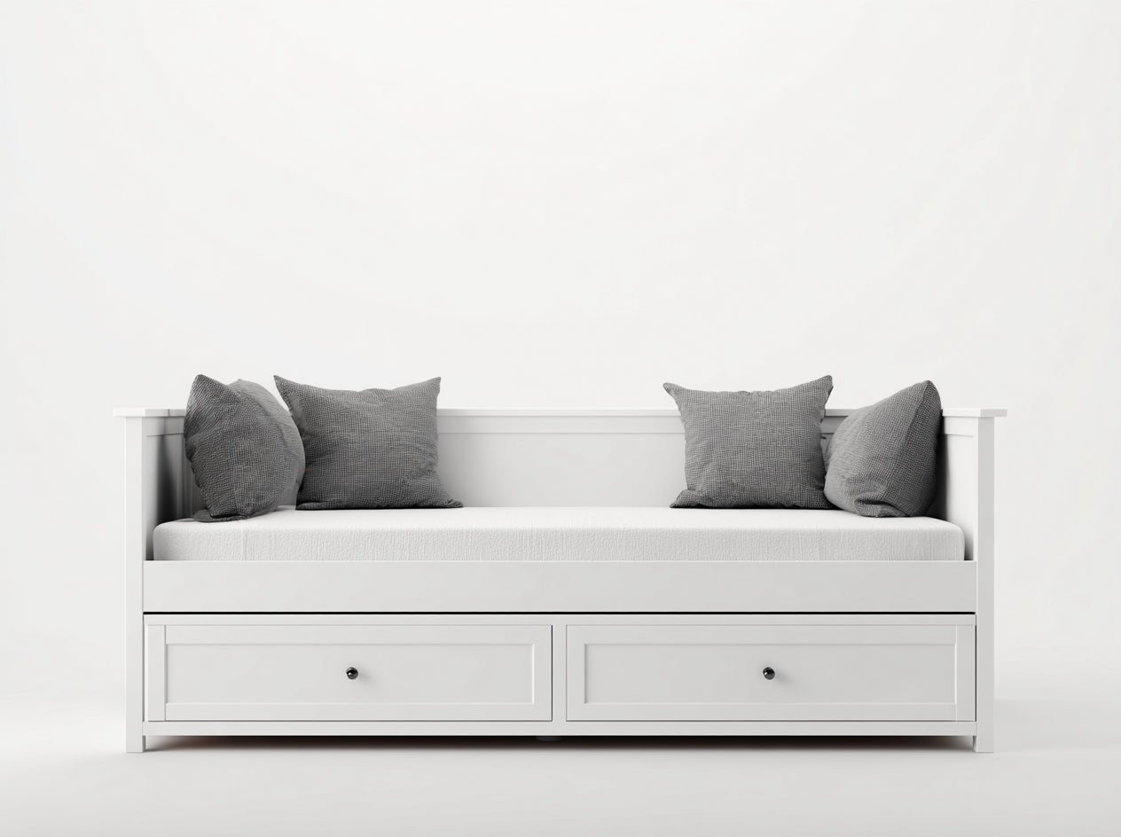 Sofás cama de madera 203x93x84 cm - blanco - diseño funcional para dormitorio