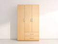 Armarios de madera efecto haya 118x50x188 cm - natural - diseño moderno para dormitorio