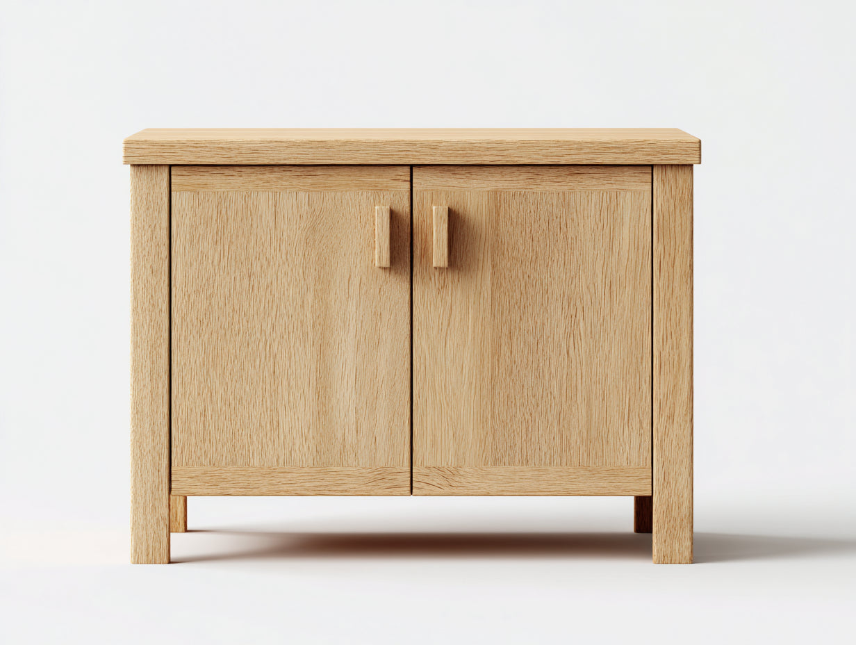 Armarios de madera efecto roble 80x35x72 cm - natural - diseño moderno para salón