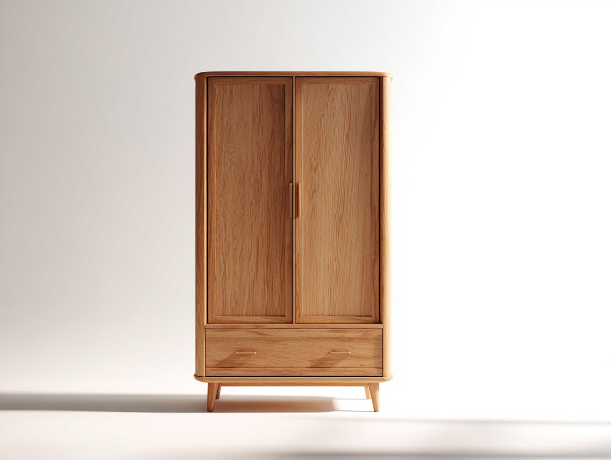 Armarios madera 110x58x190 cm natural para dormitorio - estilo nórdico funcional