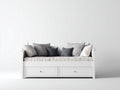 Sofás cama madera 205x88x86 cm blanco para salón - diseño con almacenamiento