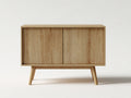 Armarios de madera 120x40x75 cm - marrón - diseño nórdico con puertas