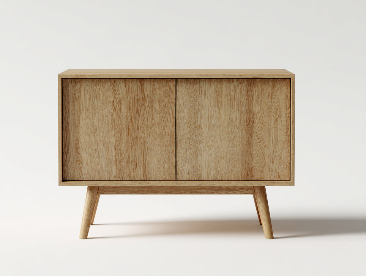 Armarios de madera 120x40x75 cm - marrón - diseño nórdico con puertas