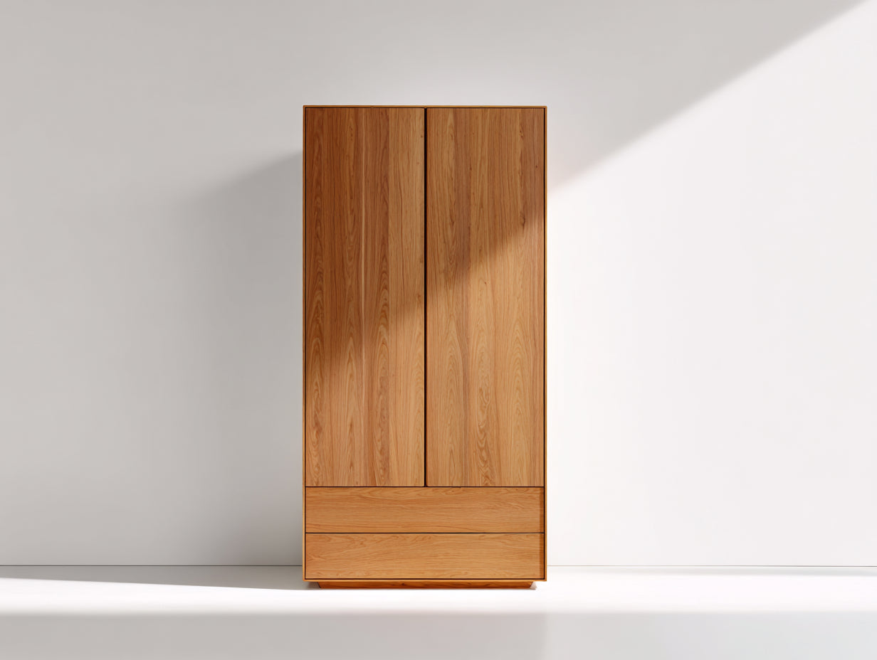 Armarios de dormitorio de madera 95x55x185 cm - madera natural - diseño minimalista con cajones